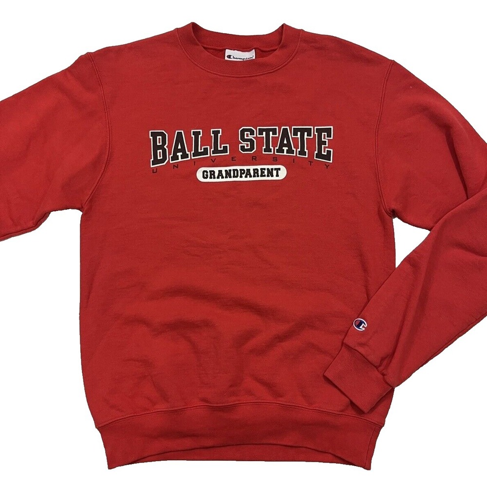 Champion Ball State University Grandparent Crewneck Sweatshirt‎ Small Red
